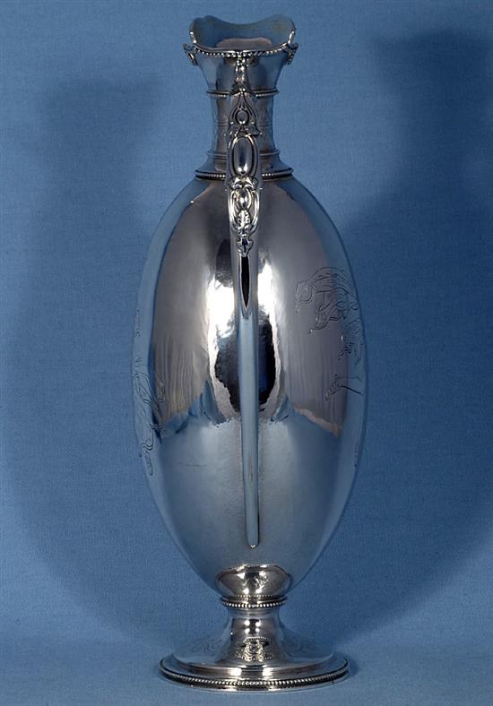 A mid Victorian silver wine ewer, by George Richards Elkington, Height 311mm Weight 21.1oz/658grms